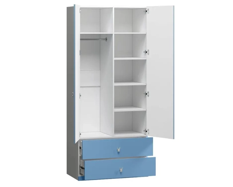 Шкаф распашной Банни-2.2 МДФ Пастельно-Синий (85мл2) - фото 2