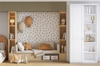 Шкаф распашной София РАХ-10 в белом цвете с гладкими фасадами