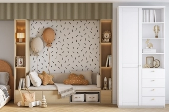 Шкаф распашной София РАХ-10 в белом цвете с гладкими фасадами