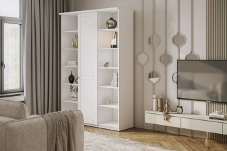 Шкаф распашной София РАХ-10 в белом цвете с гладкими фасадами