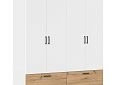 Шкаф распашной Бари-3 Белый / Дуб Бунратти