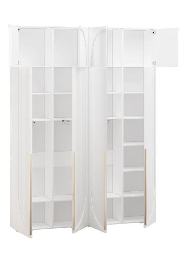 Шкаф распашной Брей-2 с антресолью Белый - фото 3