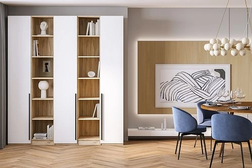 Шкаф распашной Хейсон-14 Белый Дуб Золотистый - фото 1