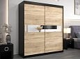 Шкаф-купе Бенито-2 Черный/Дуб Сонома