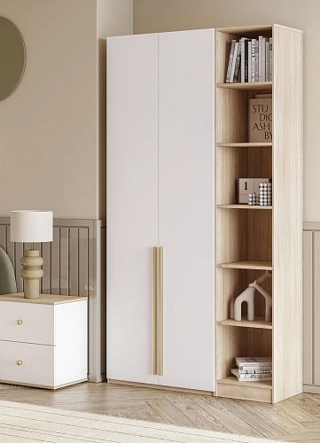 Шкаф распашной Хейсон-23 Белый Дуб Сонома - фото 2