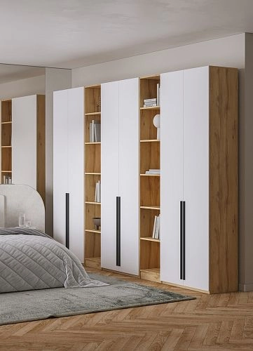 Шкаф распашной Хейсон-18 Белый Дуб Золотистый - фото 2