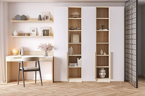 Шкаф распашной Хейсон-14 Белый Дуб Сонома - фото 1