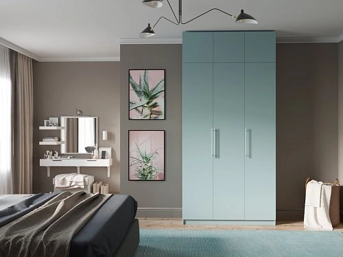 Шкаф распашной Калифорния-3 с антресолью Сумеречный Голубой - фото 1