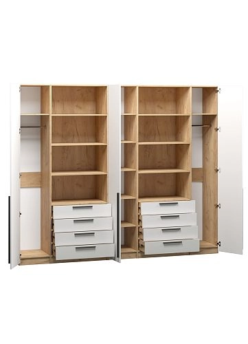 Шкаф распашной Хейсон-1 Белый Дуб Золотистый - фото 4