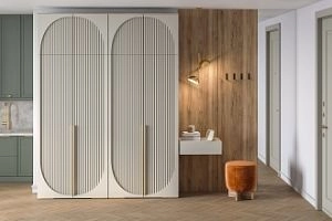 Брей-2 с антресолью Кашемир/Дуб Золотистый