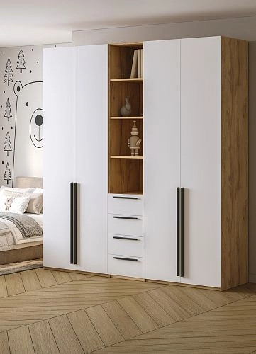 Шкаф распашной Хейсон-21 Белый Дуб Золотистый - фото 2