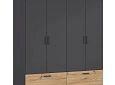 Шкаф распашной Бари-3 Черный / Дуб Бунратти