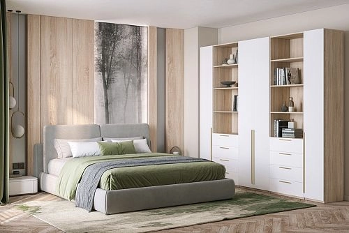 Шкаф распашной Хейсон-4 Белый Дуб Сонома - фото 1