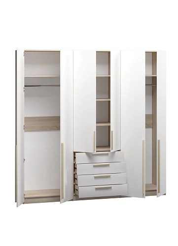 Шкаф распашной Хейсон-8 Белый Дуб Сонома - фото 4