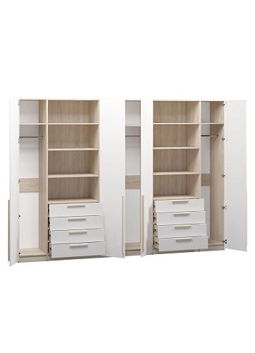 Шкаф распашной Хейсон-4 Белый Дуб Сонома - фото 4