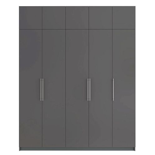Шкаф распашной Калифорния - 5 с антресолью Графит (Я89633) - фото 1